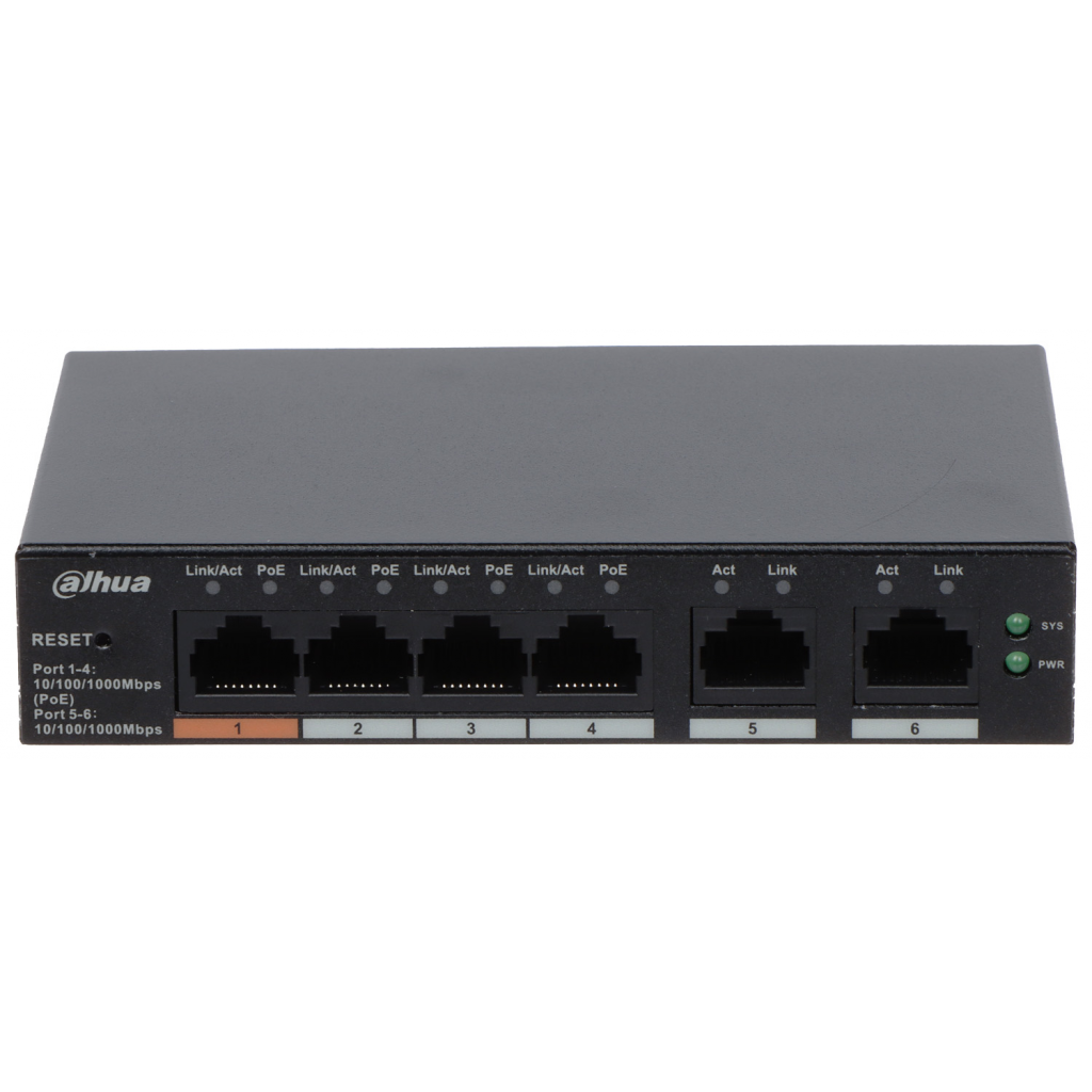 DAHUA CS4006-4GT-60, 4 Port, Gigabit, PoE 60W, 2 Port Uplink, Cloud Yönetilebilir, Switch - Dahua - görsel 2