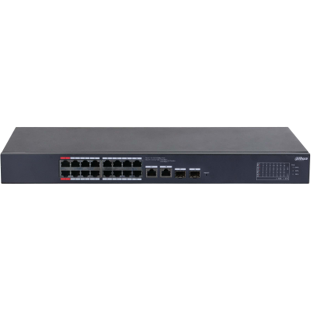 DAHUA CS4218-16ET-240, 16Port, Megabit, PoE 240W, 2 Port SFP Gigabit Combo, Cloud Yönetilebilir, Switch - Dahua