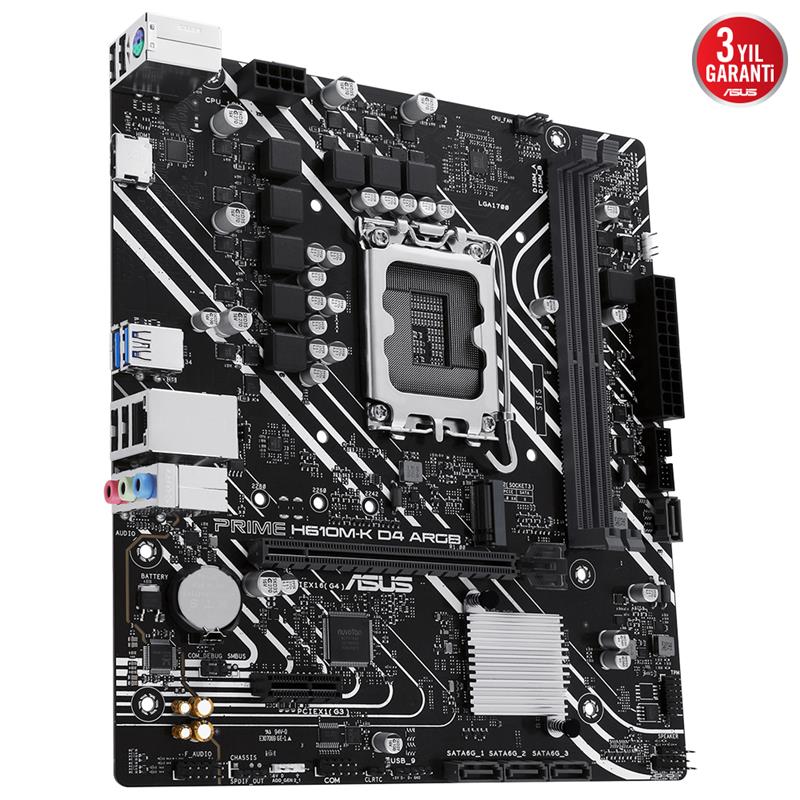 ASUS PRIME H610M-K D4 ARGB H610 DDR4 (Vga Yok) GLan mATX HDMI USB3.2 M2 RGB 1700p Anakart - ASUS - görsel 4