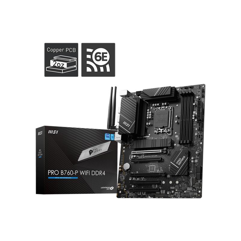 MSI PRO B760-P WIFI DDR4 4000MHZ 1XHDMI 1XDP 2XM.2 USB 3.2 ATX 1700P (12. / 13. VE 14. NESİL İŞLEMCİ UYUMLU) - Msi