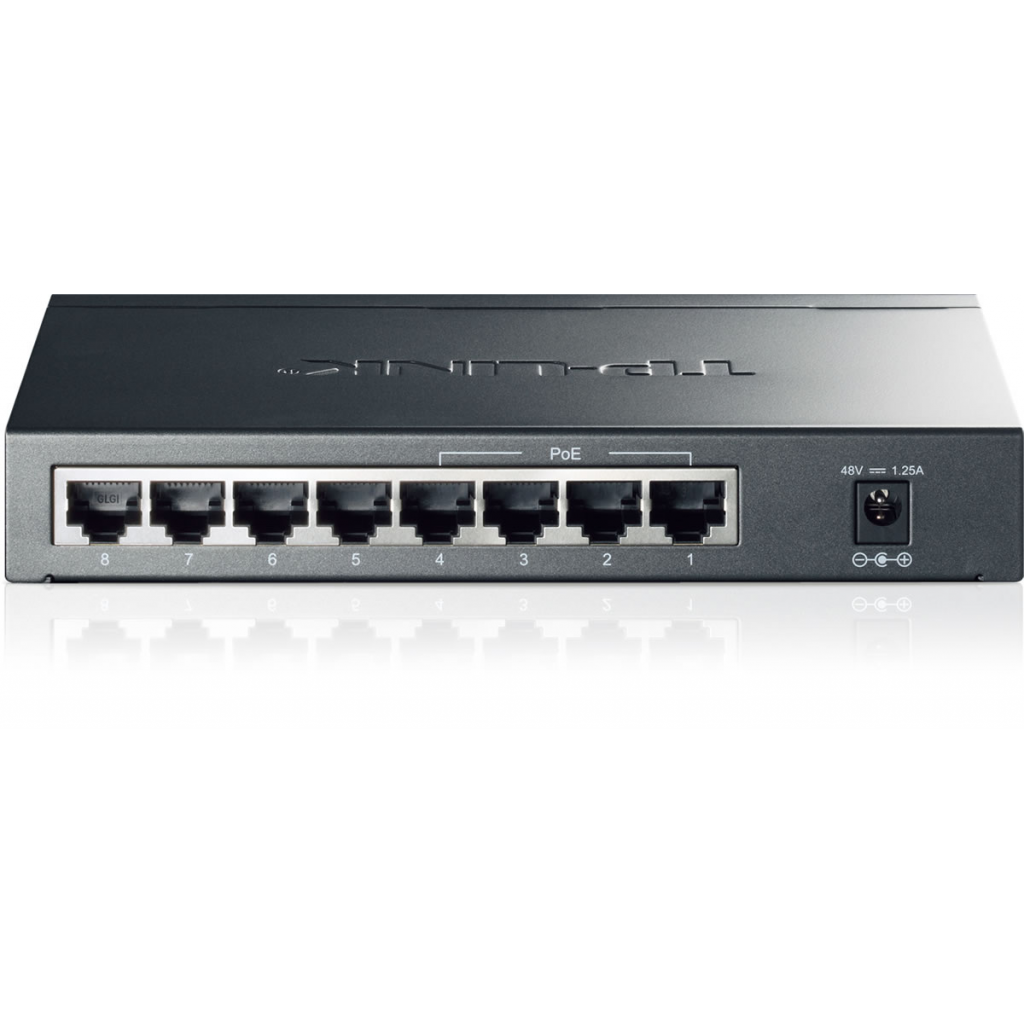 TP-LINK TL-SG1008P, 8 Port, GigaBit, 4 Port PoE, 55W, Yönetilemez, Metal Kasa, Masaüstü Switch - Tp-Link