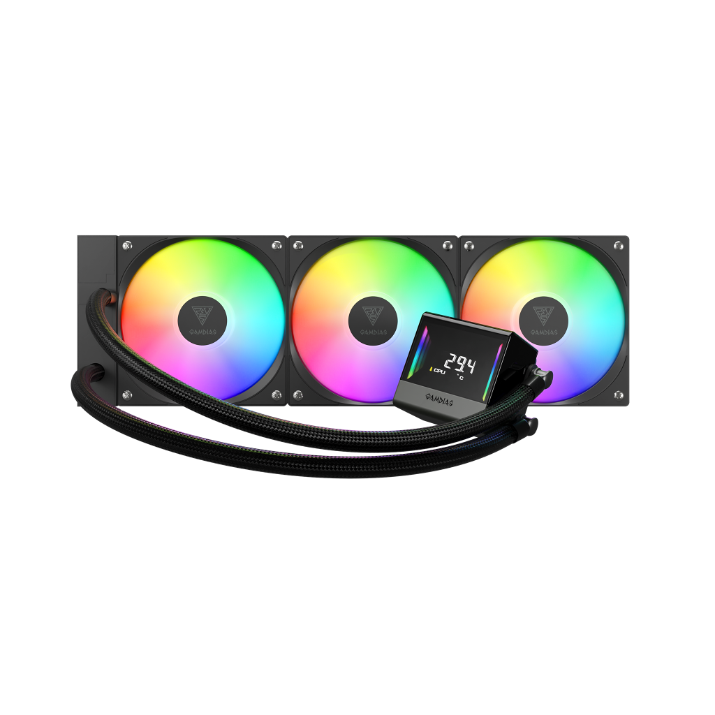 GAMDIAS CHIONE E4-360, 360mm, ARGB, 3 Fanlı, Dijital Ekran, CPU Sıvı Soğutma - Gamdias - görsel 3
