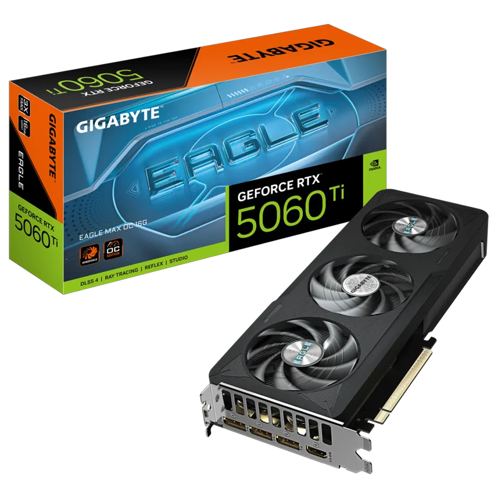 GIGABYTE GV-N506TEAGLEMAX OC-16GD, RTX5060TI, EAGLE MAX OC, 16Gb, GDDR7, 128BIT, 3 Fanlı, 1xHDMI, 3xDP, GAMING Ekran KARTI - Gigabyte