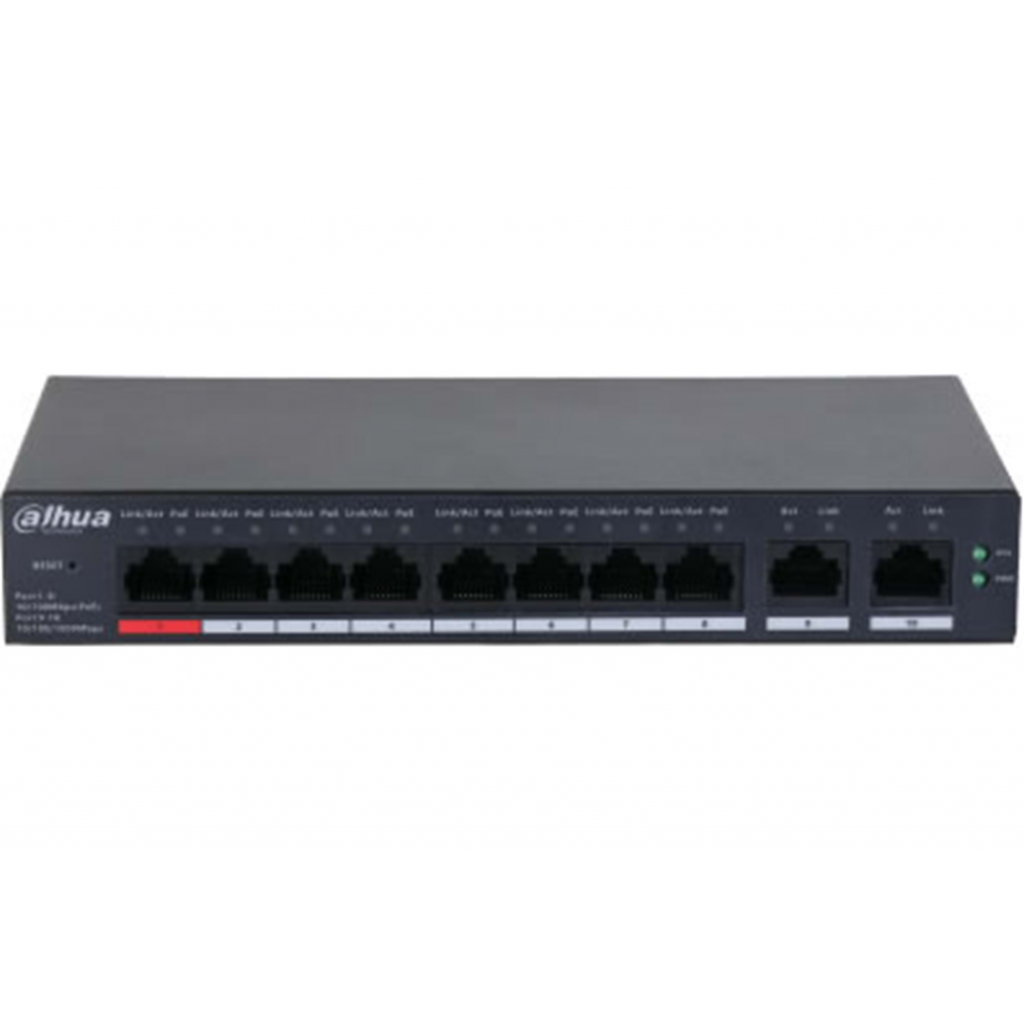 DAHUA CS4010-8GT-110, 8 Port, Gigabit, PoE 110W, 2 Port Uplink, Cloud Yönetilebilir, Switch - Dahua