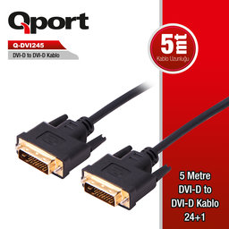 QPORT (Q-DVI245) DVI-D 5 METRE KABLO - QPORT