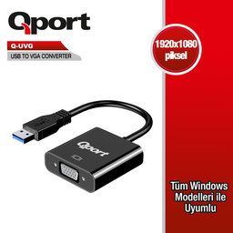 QPORT (Q-UVG) USB 3.0 TO VGA CEVIRICI - QPORT