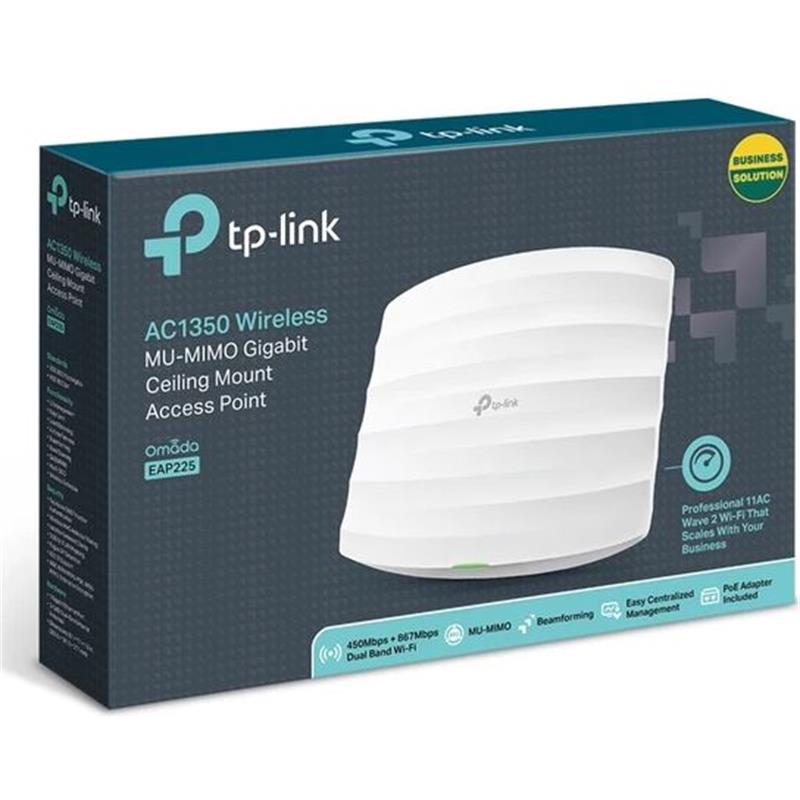 TP-LINK OMADA EAP225 1 Port Gigabit AC1350 3 Anten Tavan Tipi Gigabit Wi-Fi Access Point - TP-LINK OMADA - görsel 2