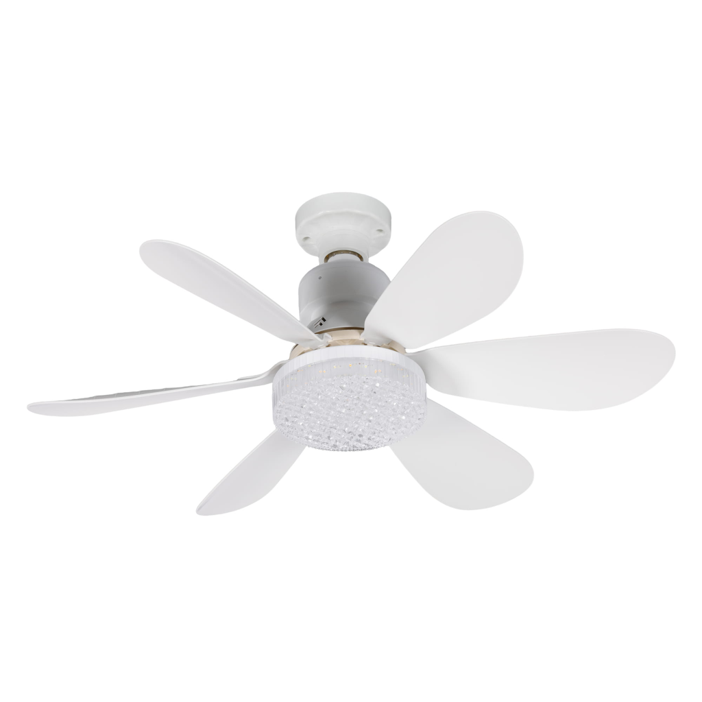 FENY FN-F82, ZEFİRA Crystal, BEYAZ, 3 Kademeli Hız, 30W, 52cm Pervane Çapı, 3 Renk Işık, Ultra Sessiz, Tavan Vantilatörü, Kumandalı, Vantilatör - Feny