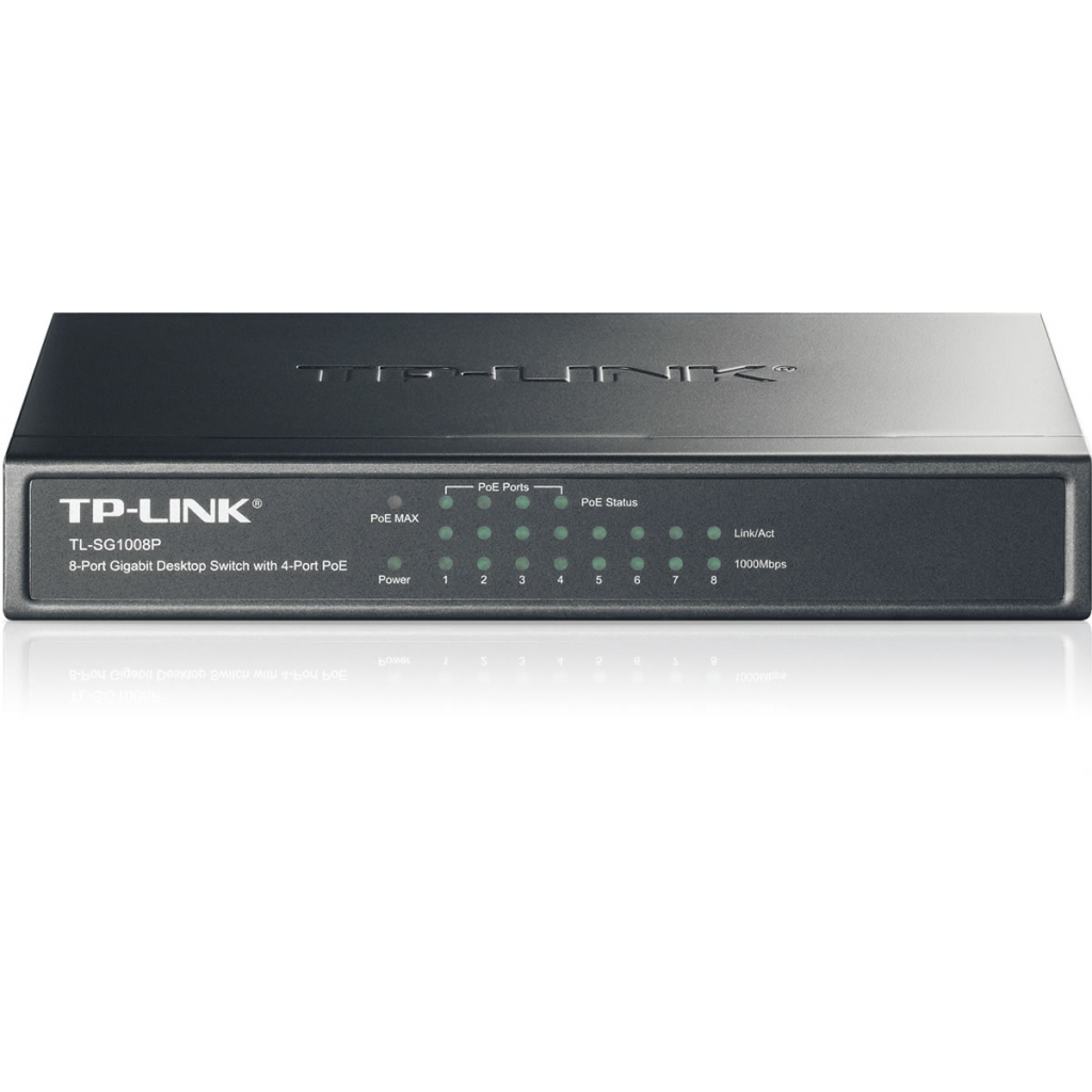 TP-LINK TL-SG1008P, 8 Port, GigaBit, 4 Port PoE, 55W, Yönetilemez, Metal Kasa, Masaüstü Switch - Tp-Link - görsel 2