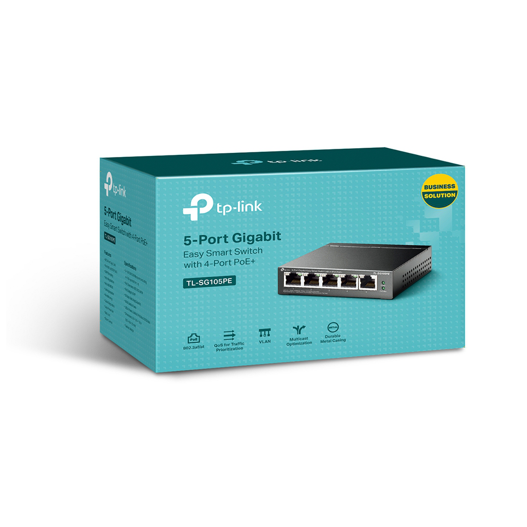 TP-LINK TL-SG105PE, 5 Port, GigaBit, 4 Port Poe, 65W, Easy Smart, Yönetilebilir, Metal Kasa, Masaüstü Switch - Tp-Link - görsel 2