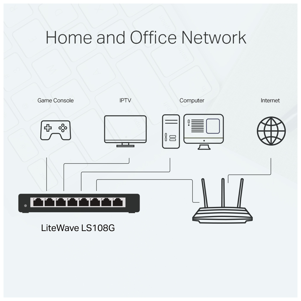 TP-LINK LS108G, Green Tech, 8 Port GigaBit, Yönetilemez, Metal Kasa, Masaüstü Switch - Tp-Link - görsel 3