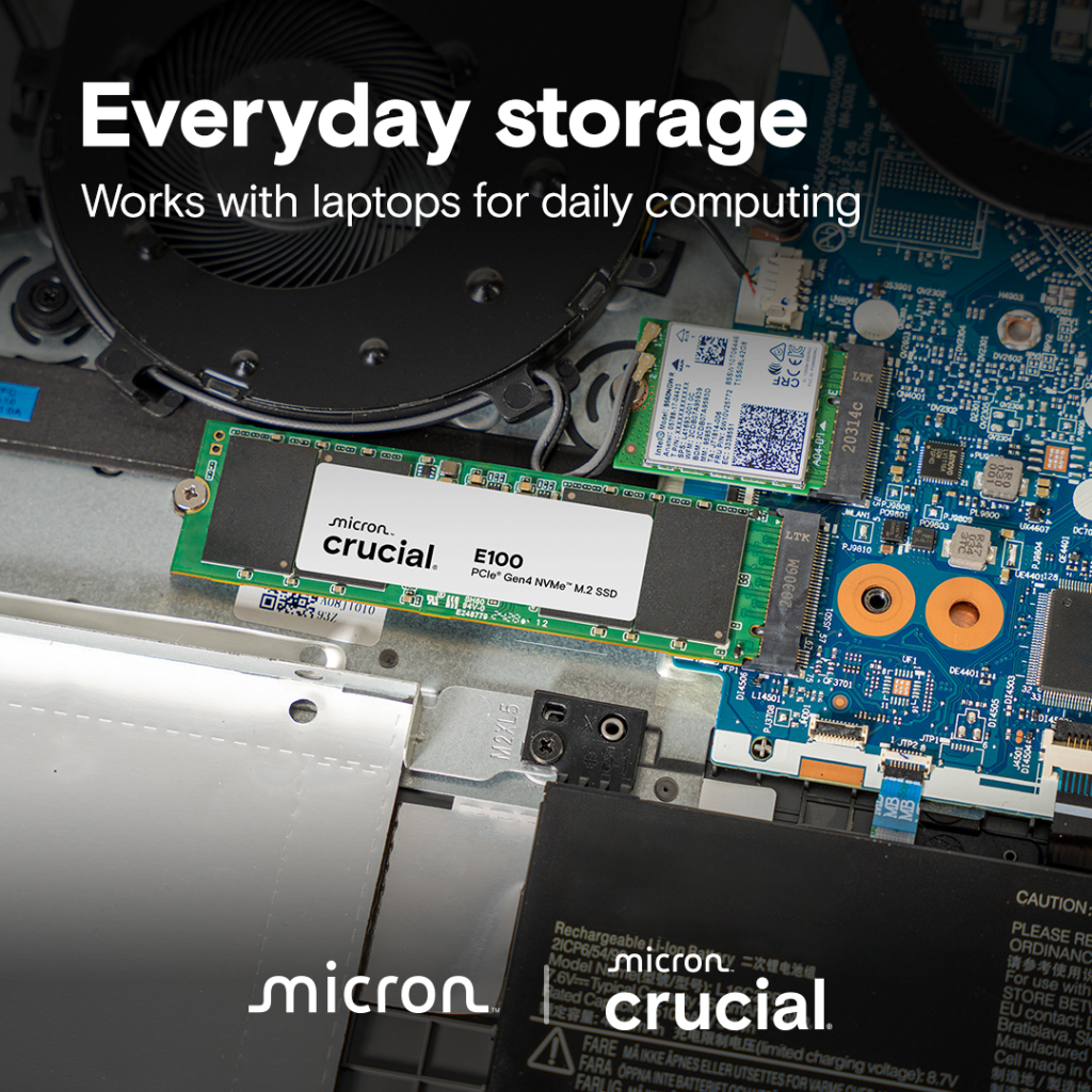 CRUCIAL CT1000E100SSD8, E100, 1TB, 5000/4500, Gen4, NVME PCIe M.2 2280, SSD - Crucial - görsel 5