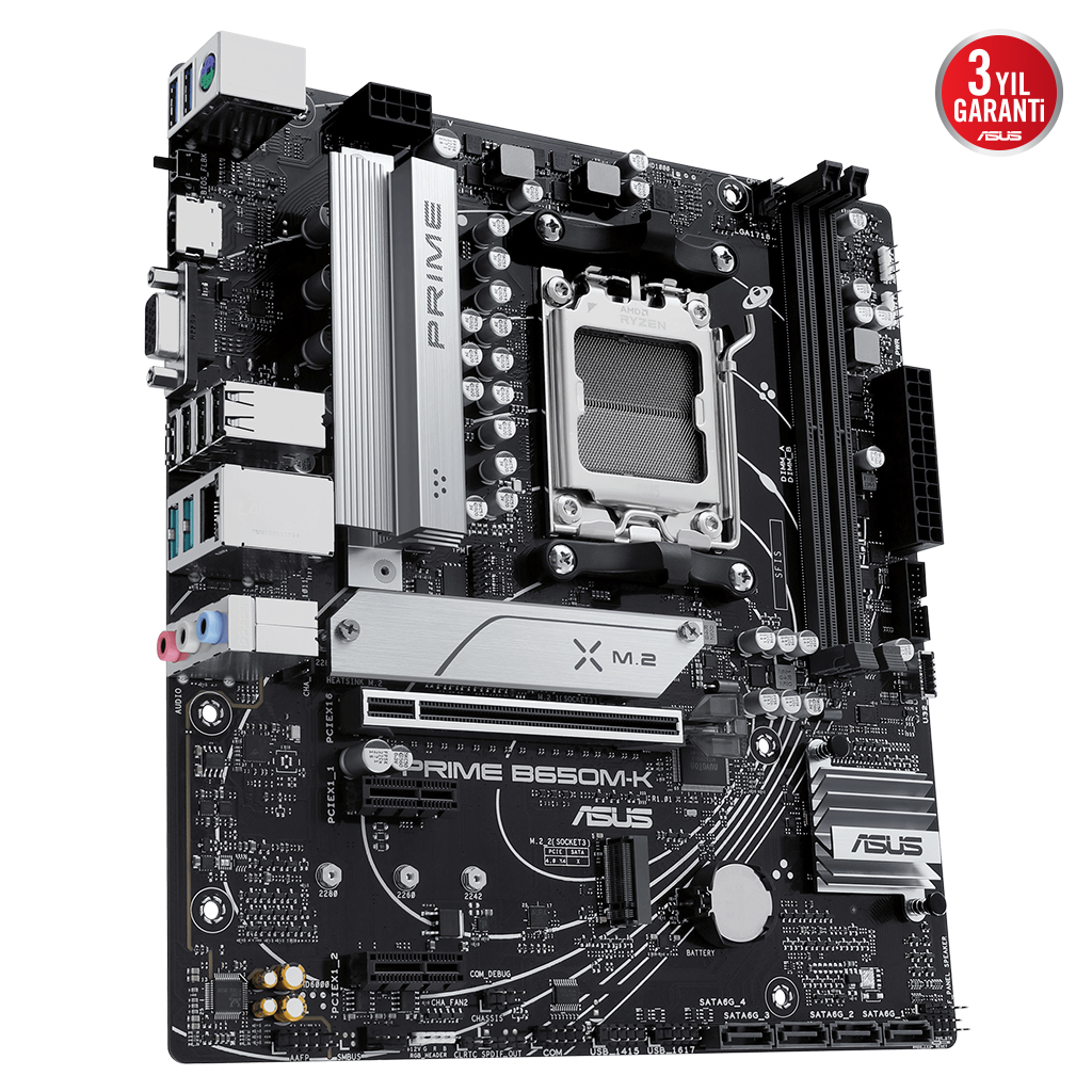 ASUS PRIME B650M-K B650 DDR5 Vga GLan 2.5G mATX HD DP M2 RGB TYPE-C AM5 AMD Anakart - ASUS - görsel 4