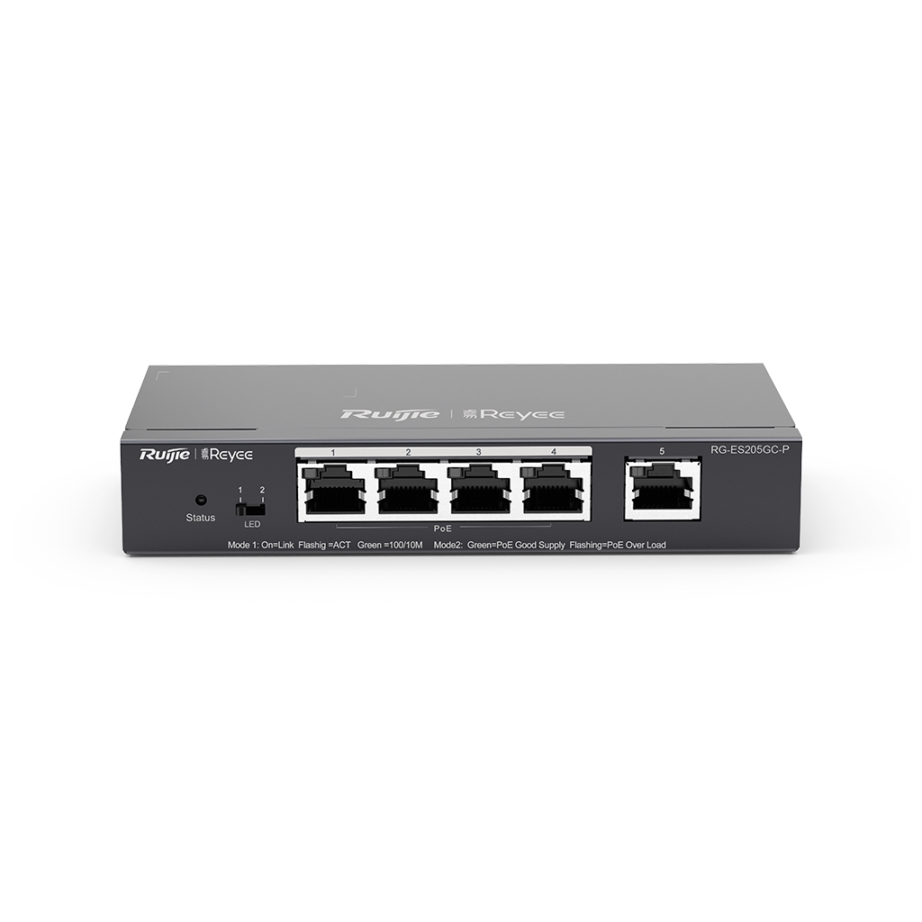 RUIJIE-REYEE RG-ES205GC-P 5 Port Gbit 4 Port Poe 54W Yönetilebilir (L2) Switch - RUIJIE-REYEE - görsel 2