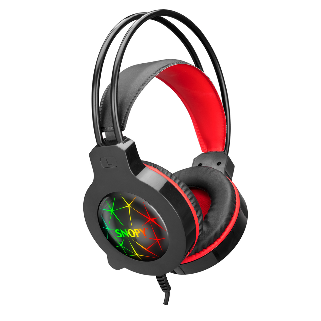 SNOPY SN-GX7, CRAZY, Kablolu, 3.5mm Jac, USB, Rainbow Aydınlatma, Gaming, Mikrofonlu, Kulaklık (Siyah) - Snopy - görsel 2