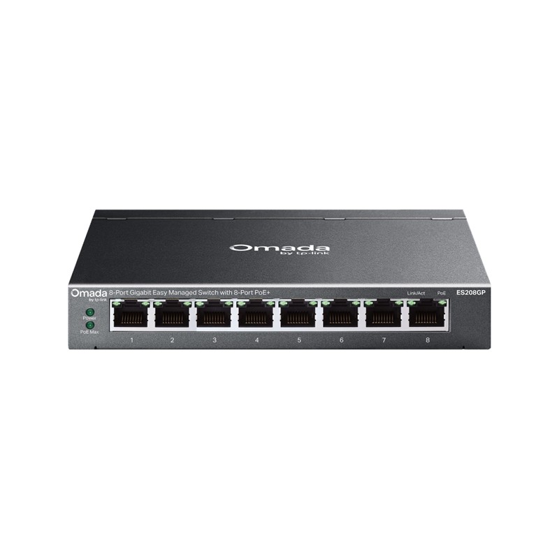 TP-LINK OMADA ES208GP 8 Port Gbit 8 Port PoE+ 64W Metal Yönetilebilir Switch - TP-LINK OMADA - görsel 2