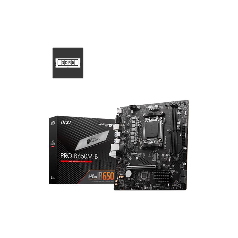 MSI PRO B650M-B DDR5 6800MHZ 1XVGA 1XHDMI 1XM.2 USB 3.2 MATX AM5 (AMD AM5 9000/8000/7000 SERİLERİ İLE UYUMLU) - Msi