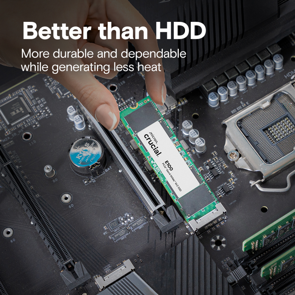 CRUCIAL CT480E100SSD8, E100, 480GB, 4700/2500, Gen4, NVME PCIe M.2 2280, SSD - Crucial - görsel 4