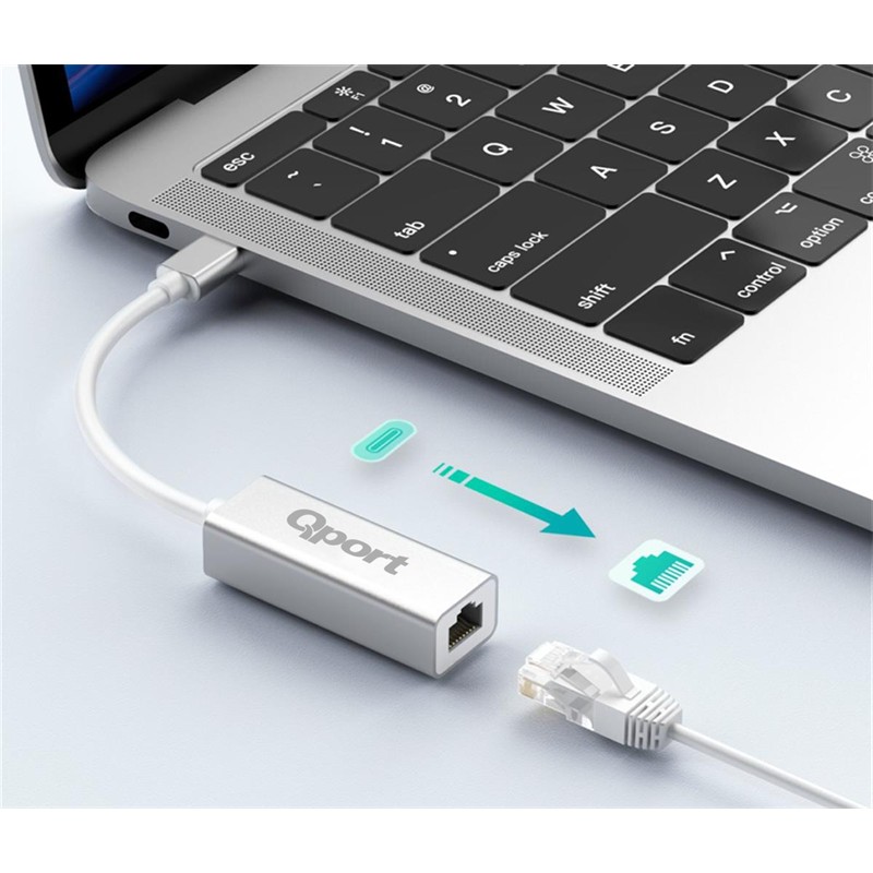 QPORT (Q-TR45) TYPE-C TO RJ45 ETHERNET CEVIRICI - QPORT - görsel 3