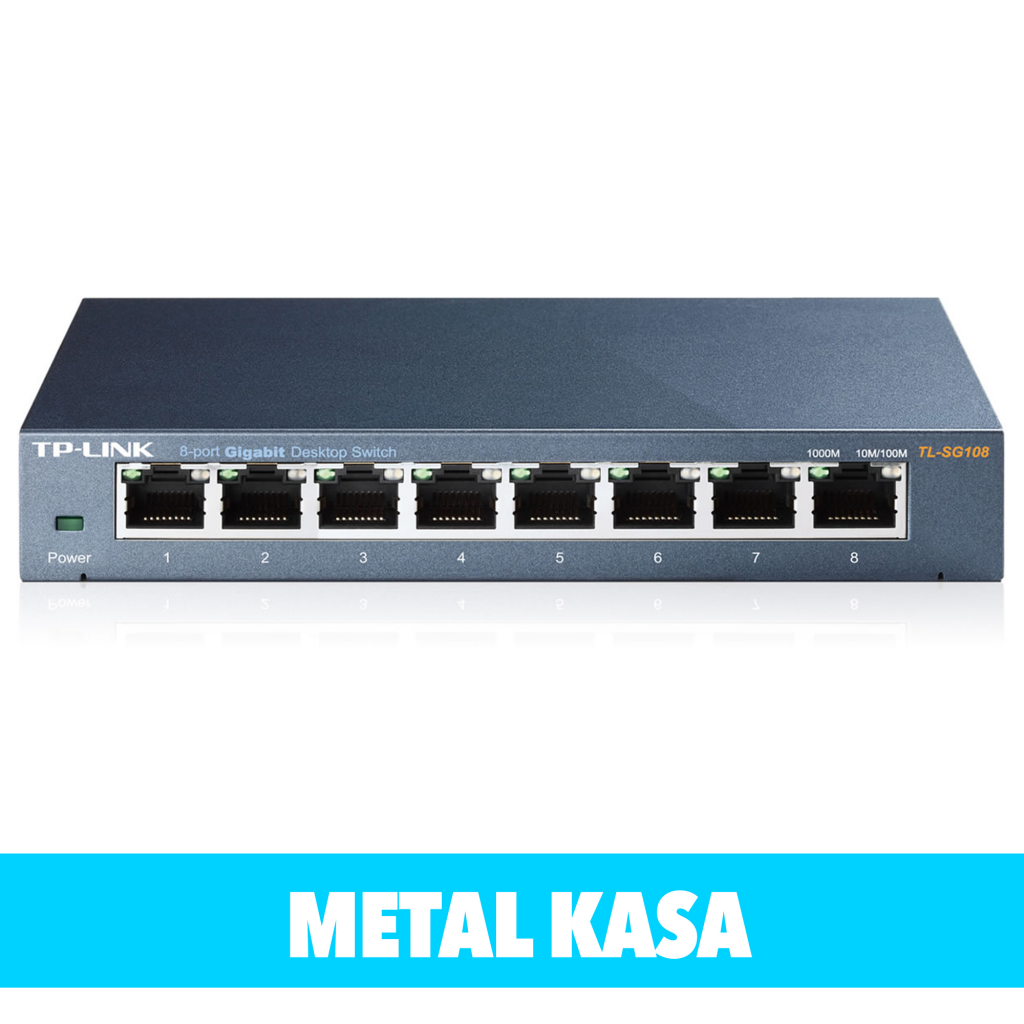 TP-LINK TL-SG108, 8 Port, GigaBit, Yönetilemez, Metal Kasa, Masaüstü Switch - Tp-Link - görsel 2