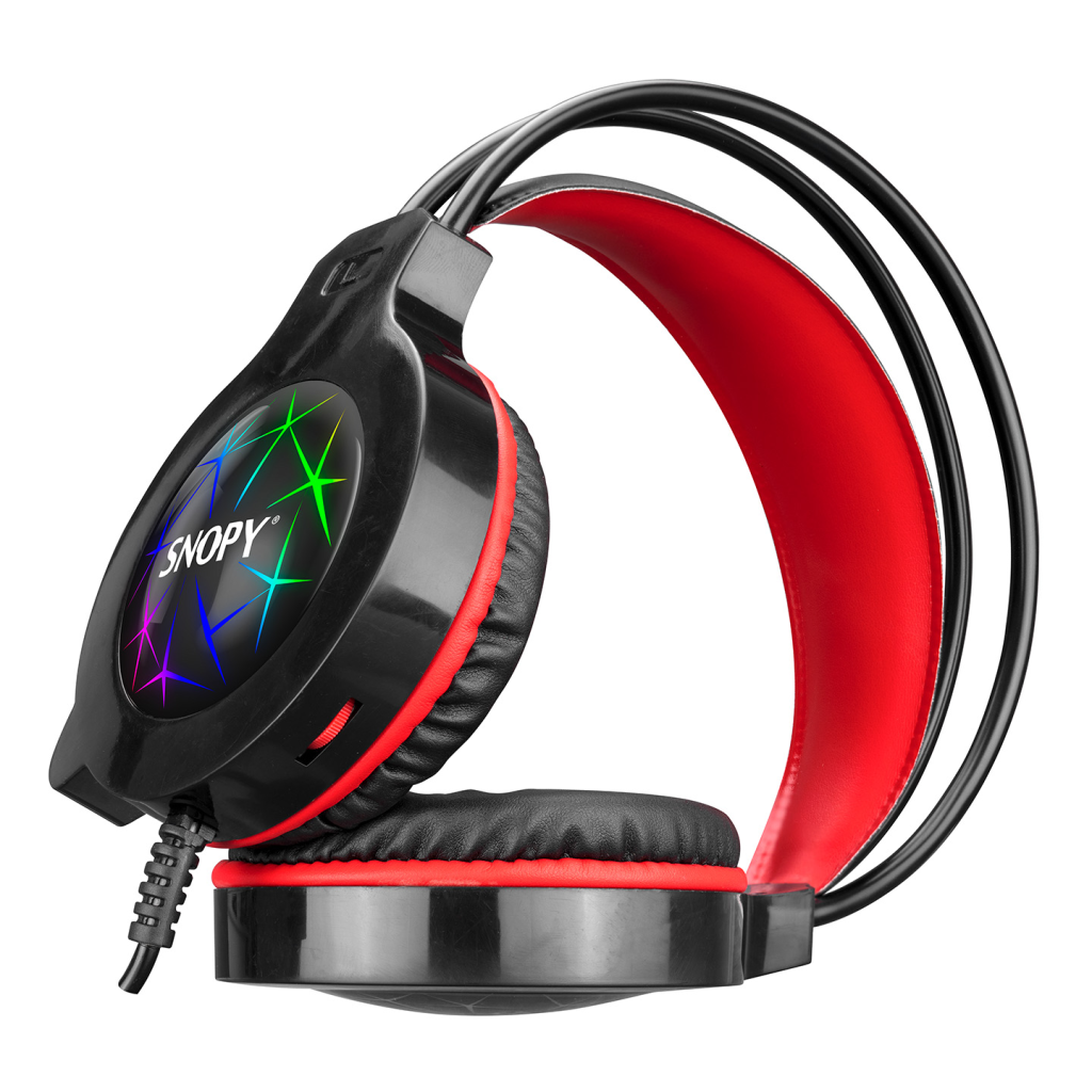 SNOPY SN-GX7, CRAZY, Kablolu, 3.5mm Jac, USB, Rainbow Aydınlatma, Gaming, Mikrofonlu, Kulaklık (Siyah) - Snopy - görsel 3