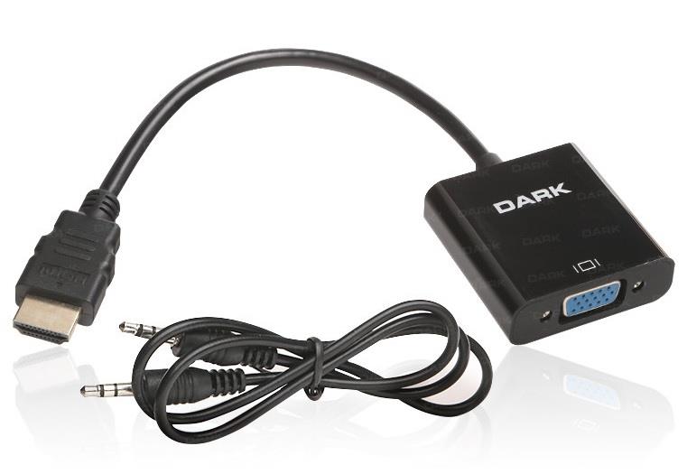 DARK DK-HD-AHDMIXVGA HDMI to VGA +SES Dönüştürücü - DARK