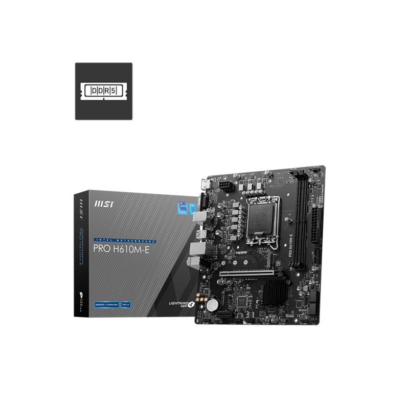 MSI PRO H610M-E DDR5 1700P DDR5 SES GLAN HDMI/VGA SATA3 USB3.2 mATX - MSI - görsel 2