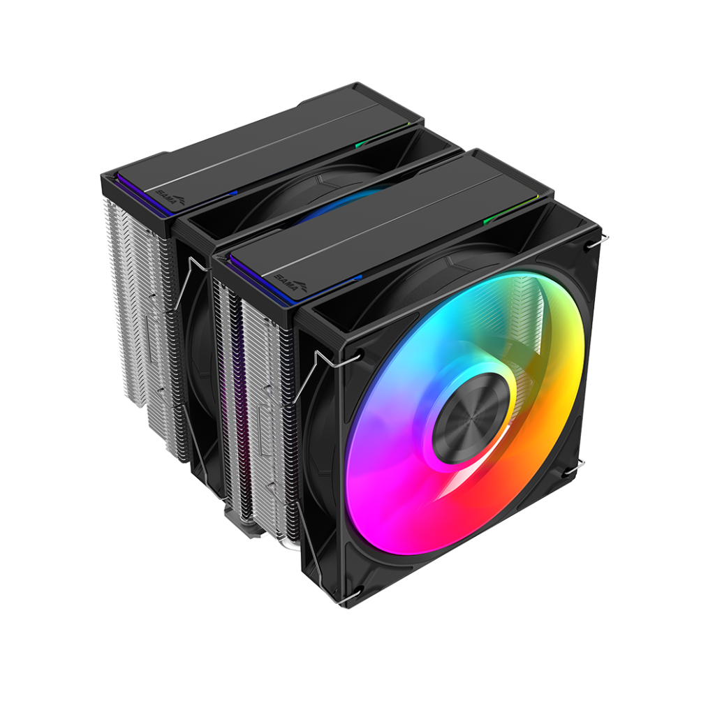 SAMA A60L, Black, 2x120mm ARGB Fan, Kule Tipi Hava Soğutma, 6 adet Gelişmiş Nikel Kaplı Bakır Isı Borusu, CPU Fan (AMD ve INTEL Tüm işlemciler ile uyumlu) - Sama - görsel 3