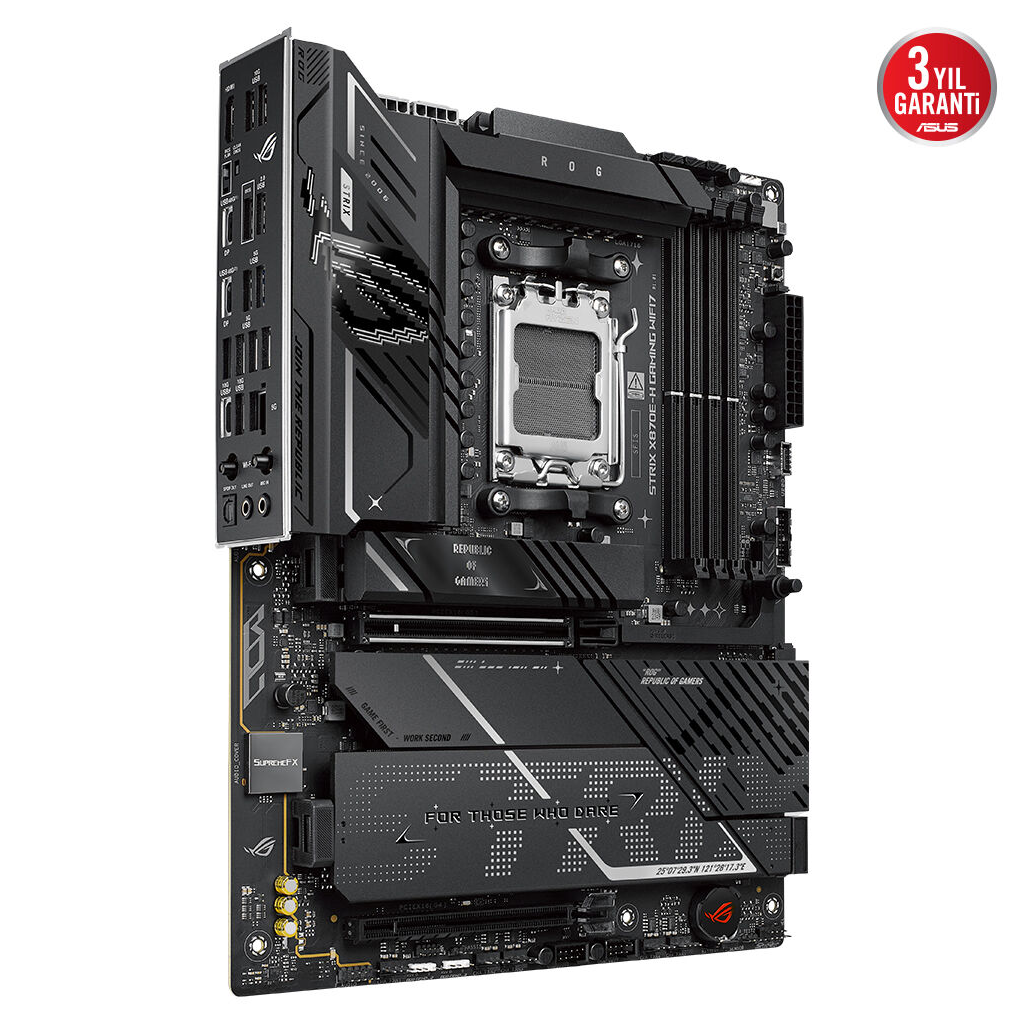 ASUS ROG STRIX X870E-H GAMING WIFI7, 4xDDR5, 4xM.2, DP, HDMI, Type-C, PCIe 5.0, Wi-Fi 7, Bluetooth v5.4, AM5 Soket GAMING Anakart - Asus - görsel 3
