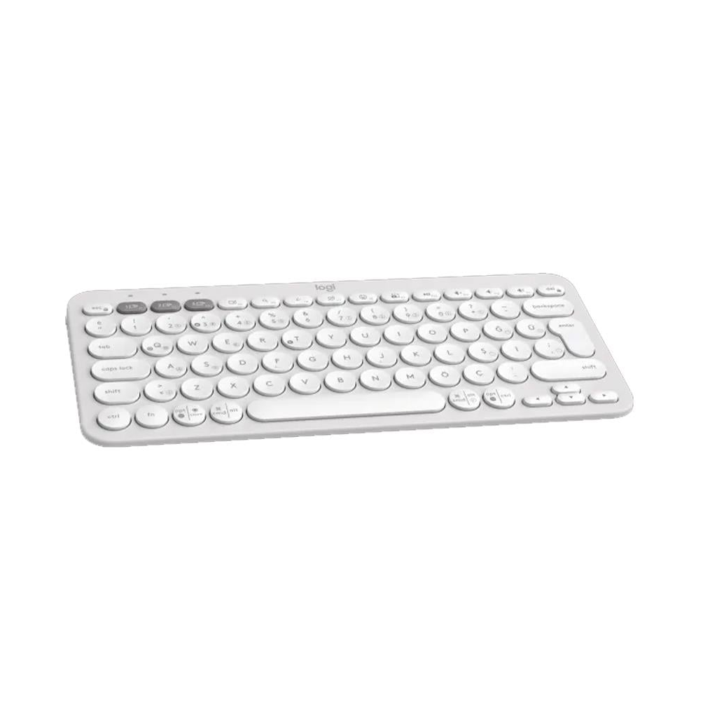 LOGITECH K380S, Pebble Keys 2,  Beyaz, 920-011860, Bluetooth, Türkçe, Q, Multimedya, Mini Klavye - Logitech - görsel 3