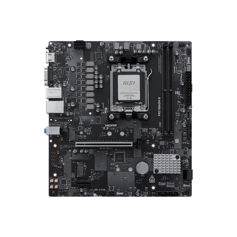 MSI PRO B840M-B DDR5 8000MT/S 1XHDMI 2XM.2 USB-C MATX AM5 (AMD AM5 9000/8000/7000 SERİLERİ İLE UYUMLU) - Msi - görsel 2