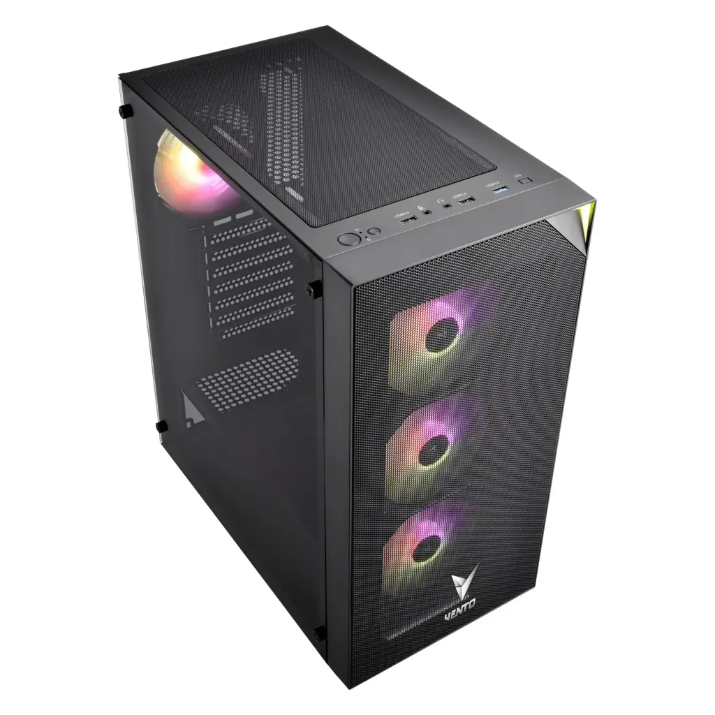VENTO VG4200S, 750W, 80 Plus, Siyah, Temperli Cam, RGB, ATX, Tower, GAMING KASA - Vento - görsel 3