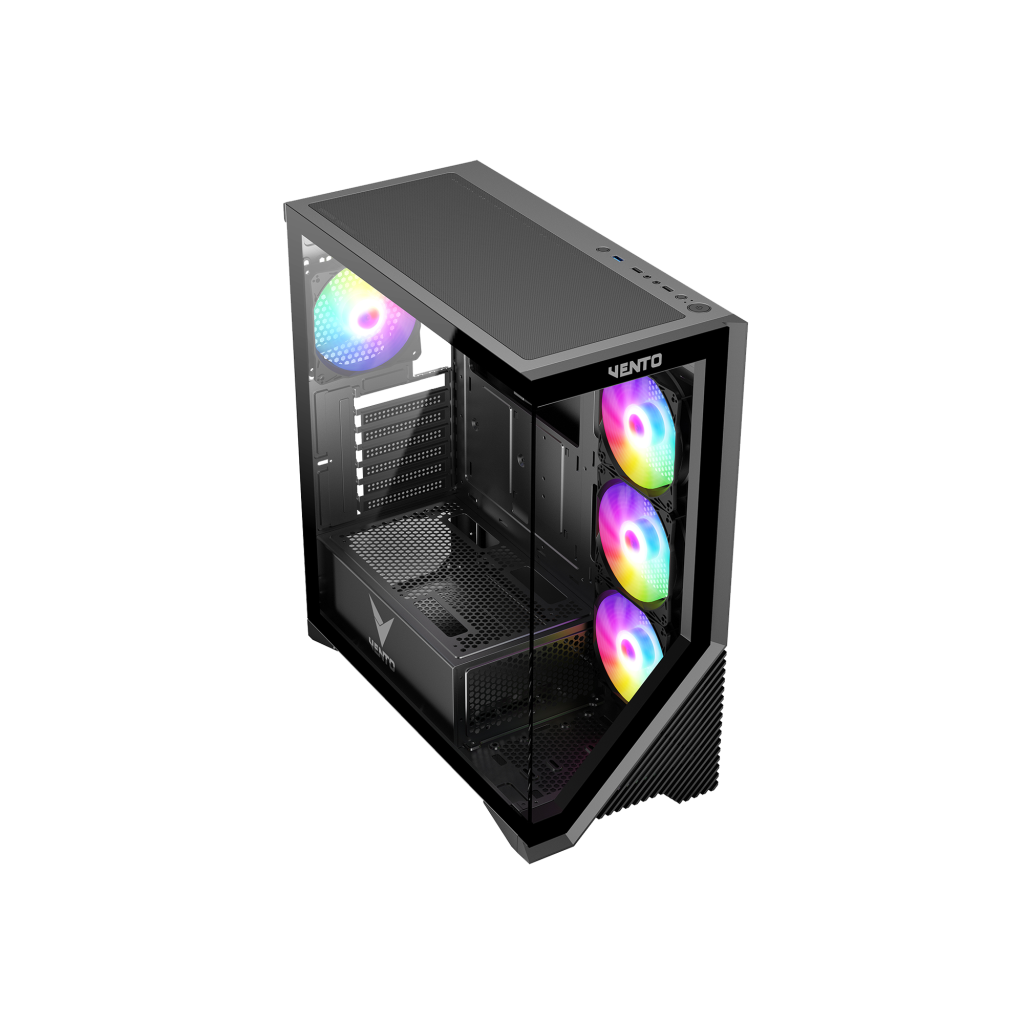 VENTO VG4202FL, 850W, 80 Plus, Siyah, Temperli Cam, RGB, ATX, Akvaryum Tipi, GAMING KASA - Vento - görsel 2