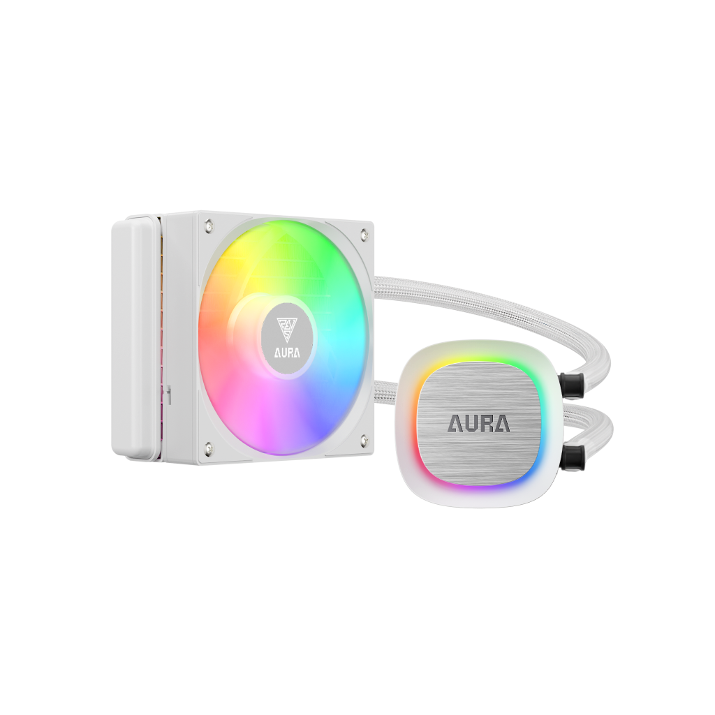 GAMDIAS AURA GL120 V2 WH, White Edition, 120mm,  RGB, 1 Fanlı, CPU Sıvı Soğutma - Gamdias
