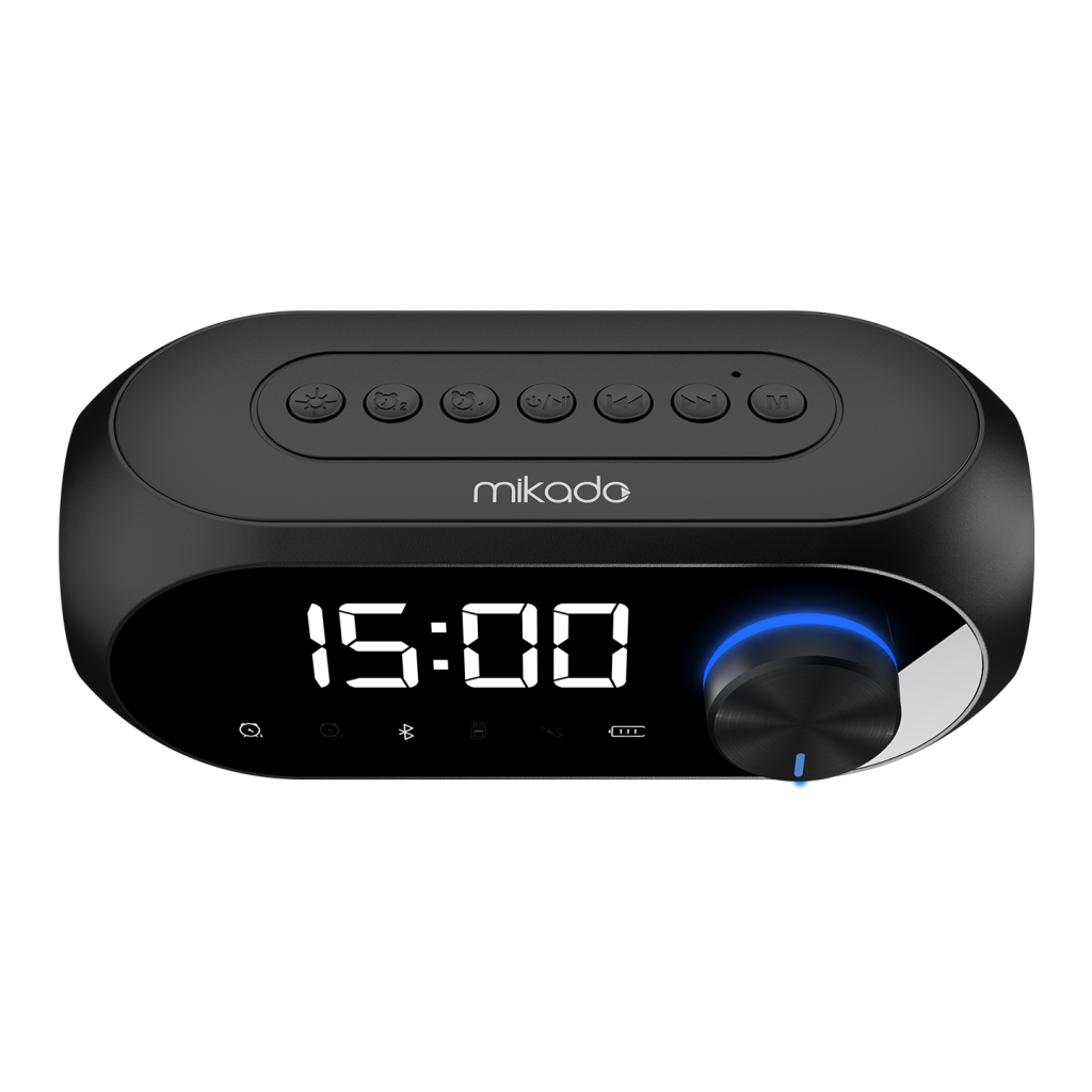 MIKADO MD-W7, Siyah, 5W, FM Radyo, USB, AUX, Bluetooth, Kablosuz, Taşınabilir, 1200mAh Batarya, Alarmlı Saat, Derece ve Speaker - Mikado - görsel 3