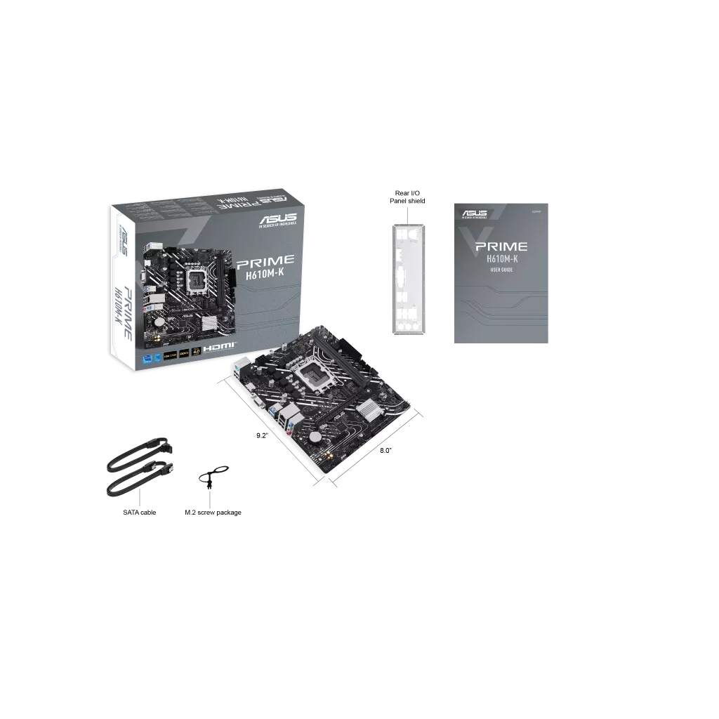 ASUS PRIME H610M-K H610 DDR5 Vga GLan mATX HDMI M2 USB3 RGB 1700p Anakart - ASUS - görsel 6