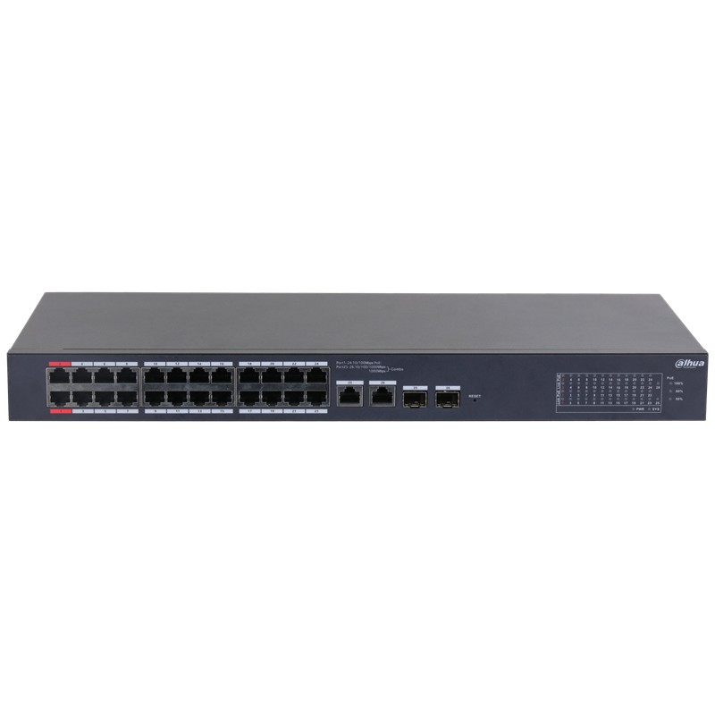 DAHUA CS4226-24ET-240 24 PORT 10/100 PORT 240W POE + 2XGIGABIT RJ45/2XSFP COMBO YÖNETİLEBİLİR RACKMOUNT SWITCH - Dahua - görsel 2