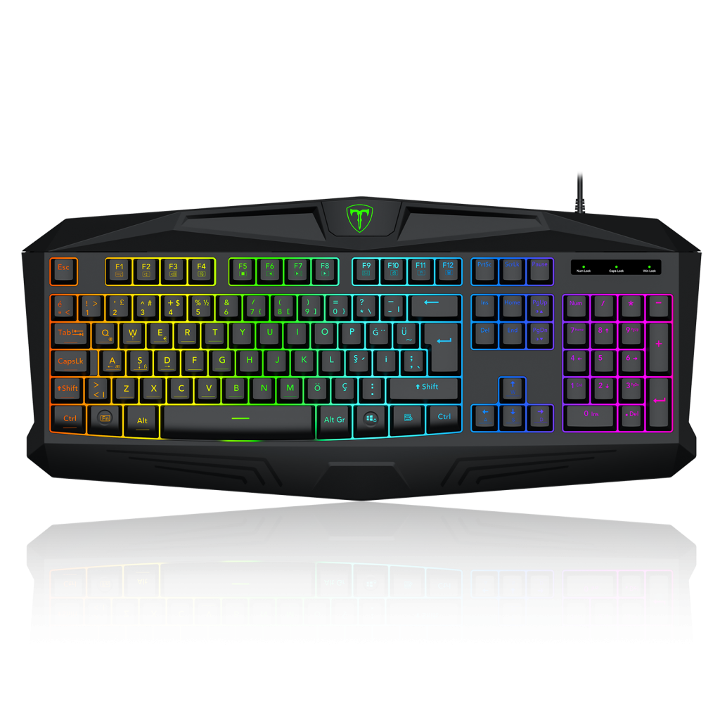 T-DAGGER TANKER, T-TGK106, USB Kablolu, Türkçe Q, Rainbow Backlight, Membran Tuşlar, 104 Tuşlu, Gaming Klavye - T-Dagger