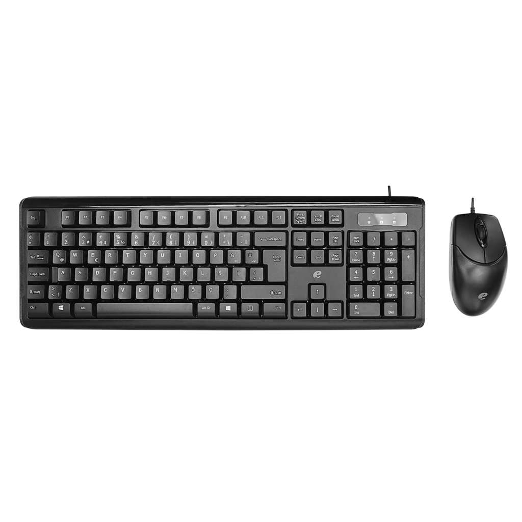 ACER eMachines, EAK9821S, Siyah, USB Kablolu, Türkçe Q, Klavye Mouse Set - Acer