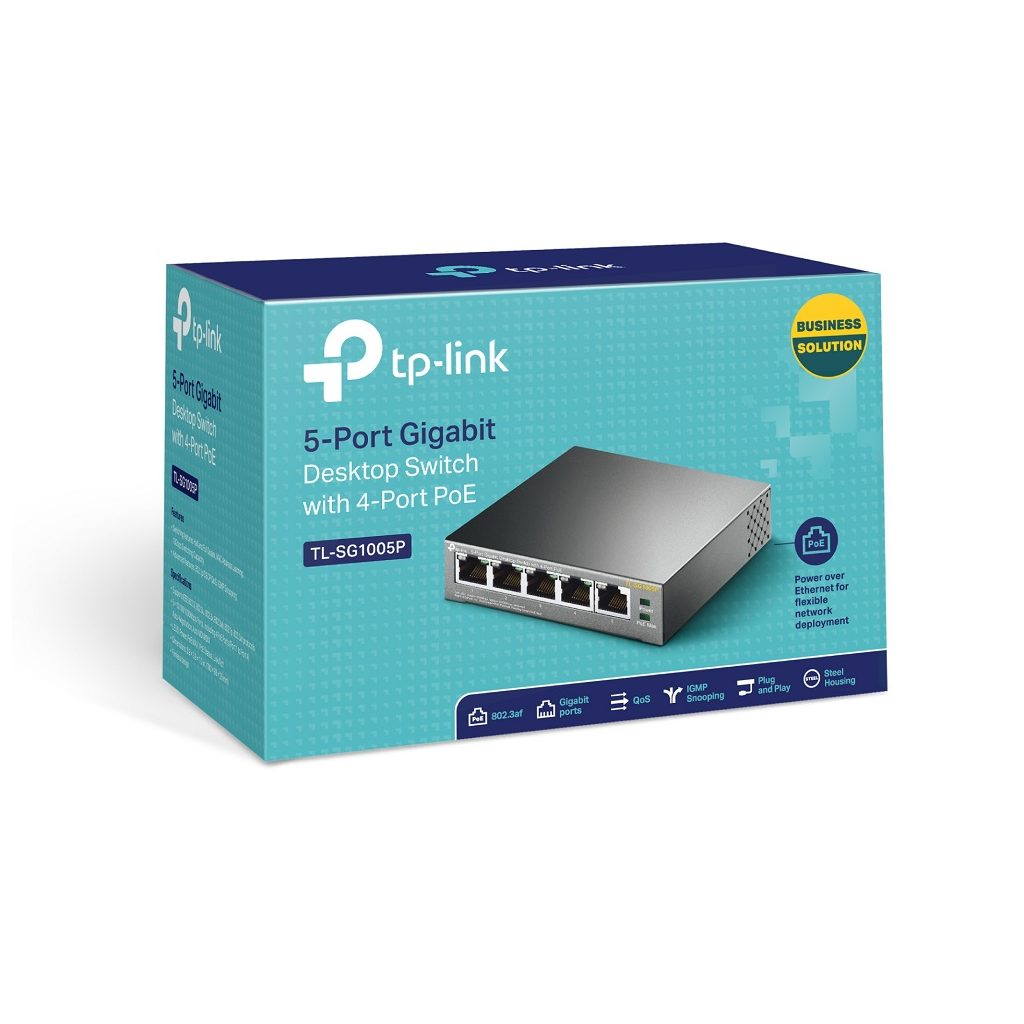 TP-LINK TL-SG1005P, 5 Port, GigaBit, 4 Port PoE 56W, Yönetilemez, Metal Kasa, Masaüstü Switch - Tp-Link - görsel 2