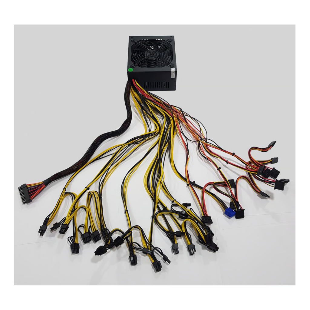 OLKO 2200, 2200W, 14cm Fan, 16xPCI-E 6+2Pin, 1x20+4Pin, 8xSata, ATX, Power Supply (PSU) - Olko - görsel 3