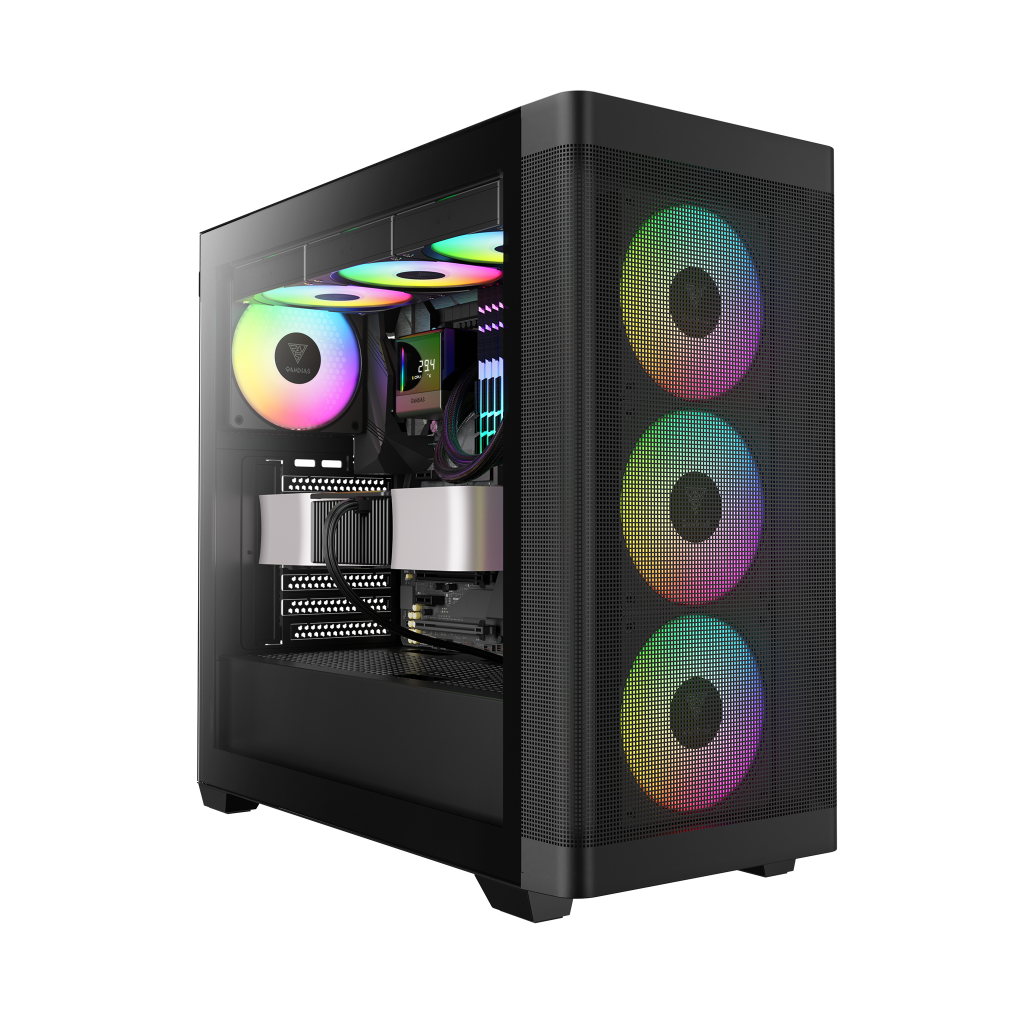 GAMDIAS ATHENA M3, 850W, 80+ Bronze, Tempered Glass, Type-C, Mesh Ön Panel, ARGB, ATX, GAMING KASA - Gamdias