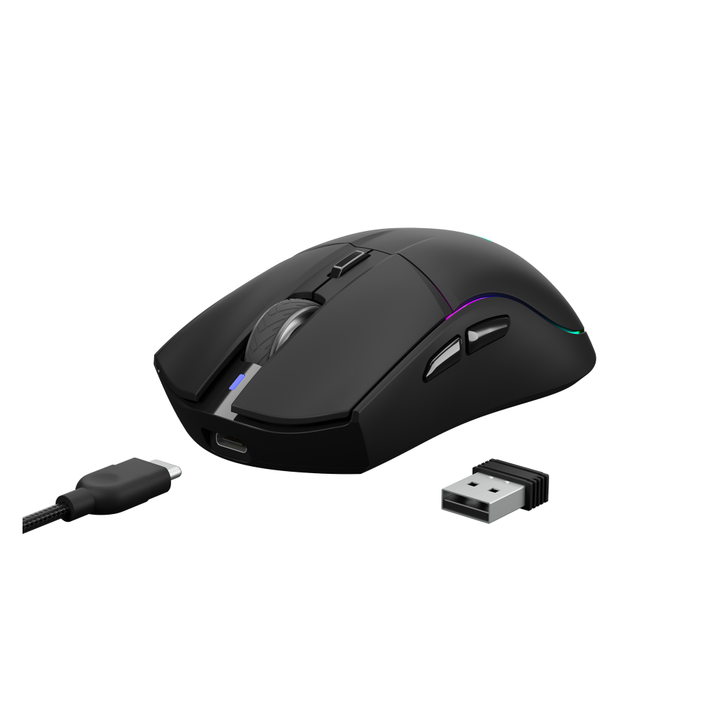 GAMDIAS HADES M3, RGB Aydınlatma, 2.4Ghz ve Bluetooth Kablosuz, 7 Programlanabilir Buton, Şarj Edilebilir, Type-C, Gaming Mouse, 10.000 DPI, Siyah - Gamdias - görsel 2
