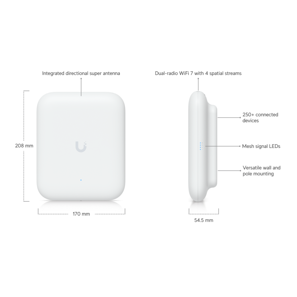 UBIQUITI UAP-U7-PRO-Outdoor, UniFi, Triple Band, 5765Mbps, Wifi6, Tavan Tipi, Access Point (Poe Adaptör Çıkmaz) - Ubiquiti (UBNT) - görsel 2