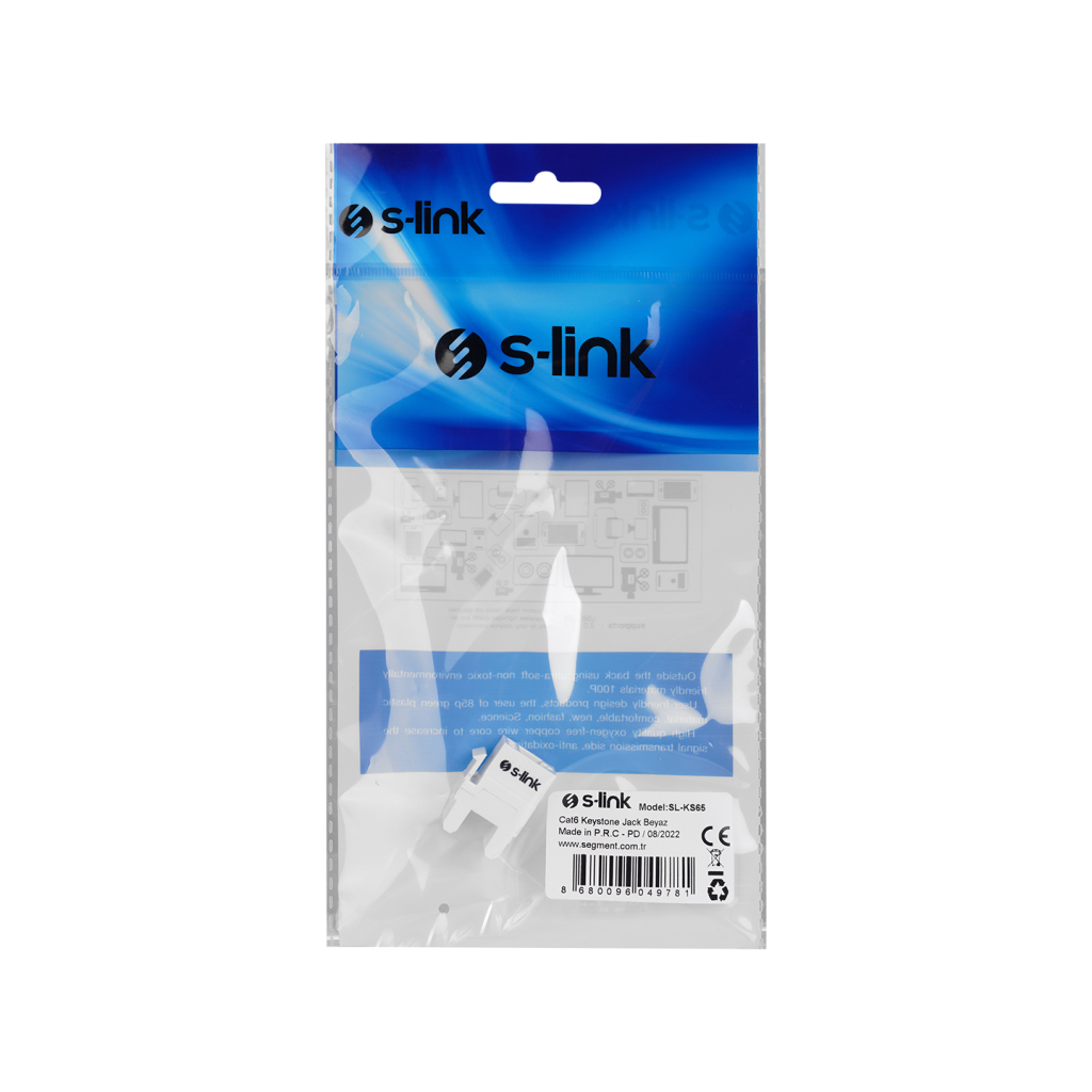 S-LINK SL-KS65, Cat6, Kestone Jak Beyaz - S-Link - görsel 4