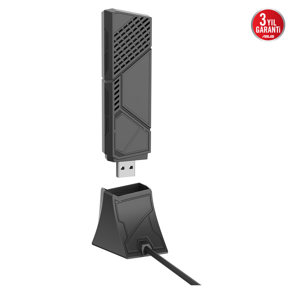 ASUS ROG USB-BE92,WIFI7, BE9400, 2882-2882-688Mbps 6GHz-5GHz-2.4GHz, 4096-QAM Desteği, WPA3 Usb Ağ Adaptörü - Asus - görsel 5