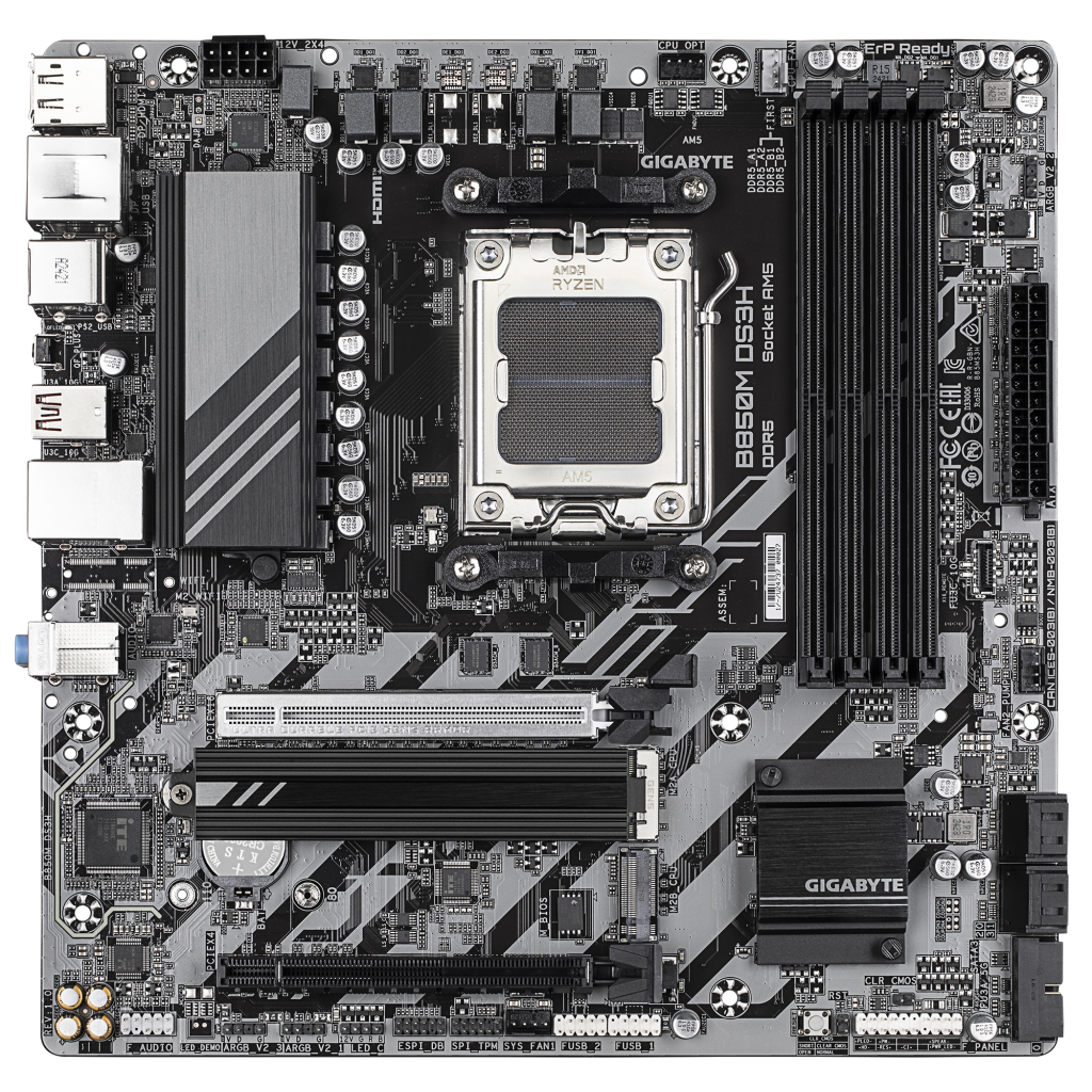 GIGABYTE B850M DS3H, 4xDDR5, 2xM.2, 2xDP, HDMI, Type-C, AM5 Soket GAMING Anakart - Gigabyte - görsel 2