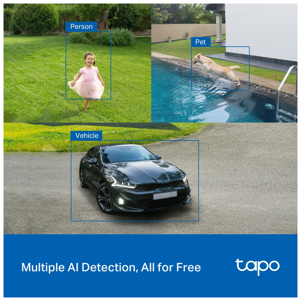 TP-LINK Tapo TC85 KIT (C425 KIT), 2K QHD, 4,0Mpix, Dış Mekan, IP66, WiFi, 15Mt. Renkli Gece Görüşü, İki Yönlü Ses, Yapay Zeka Destekli, Güneş Enerjili Güvenlik Kamerası Kiti - Tp-Link - görsel 5