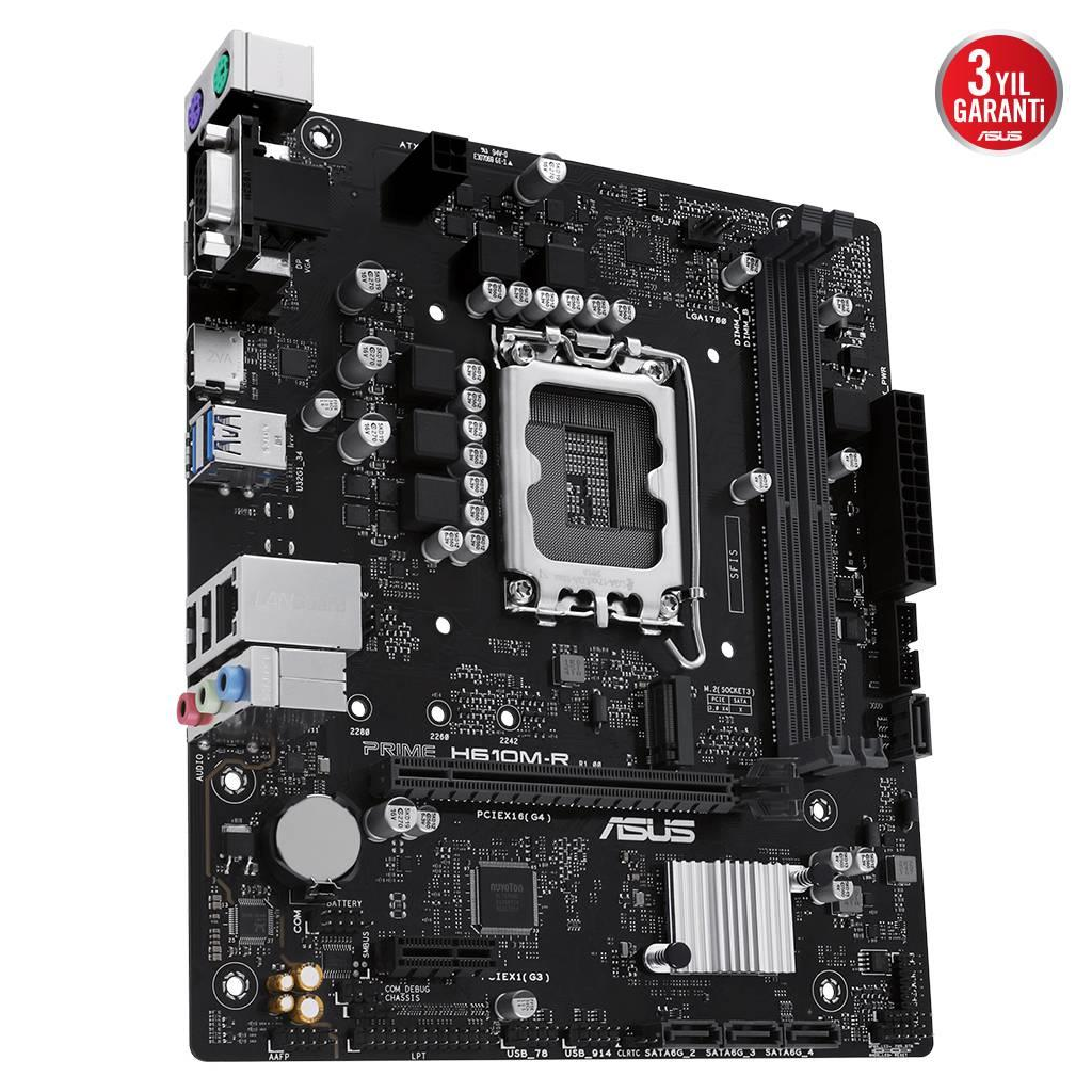 ASUS PRIME H610M-R-SI, 2xDDR5, M.2, D-SUB, DP, HDMI, 12-13.14.Nesil, LGA1700 Soket, Anakart - Asus - görsel 3