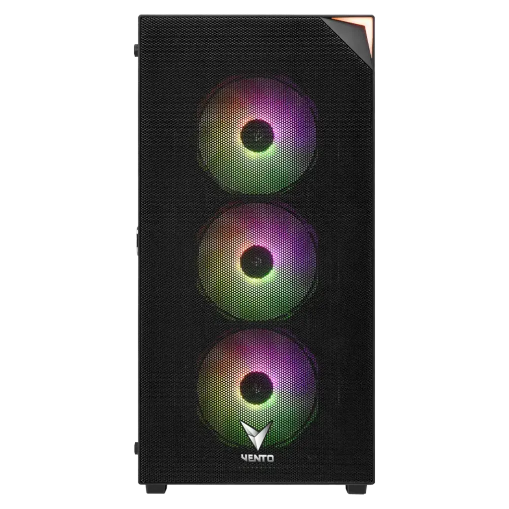 VENTO VG3400S, 650W, 80Plus, Siyah, Temperli Cam, RGB, ATX, Tower, GAMING KASA - Vento - görsel 2